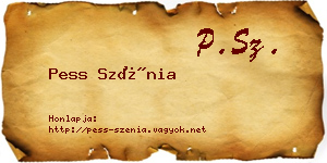 Pess Szénia névjegykártya